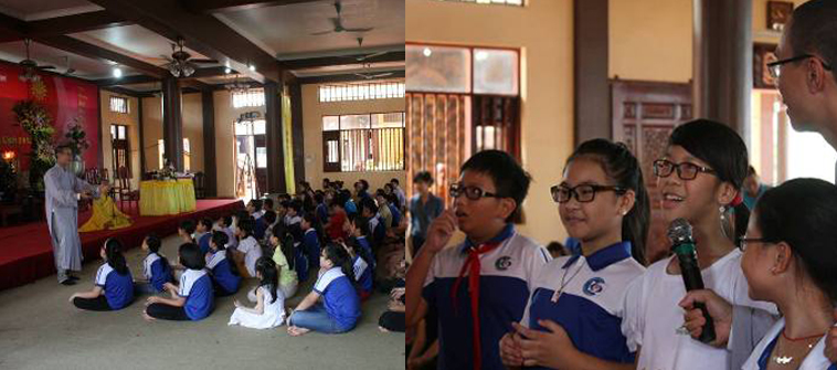 Phụ huynh và học sinh truờng TH Đòan Thị Điểm đến thăm TVLT Sùng Phúc