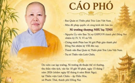 Ni Trưởng Thích Nữ Như Tịnh - Trụ Trì Thiền Viện Linh Chiếu viên tịch